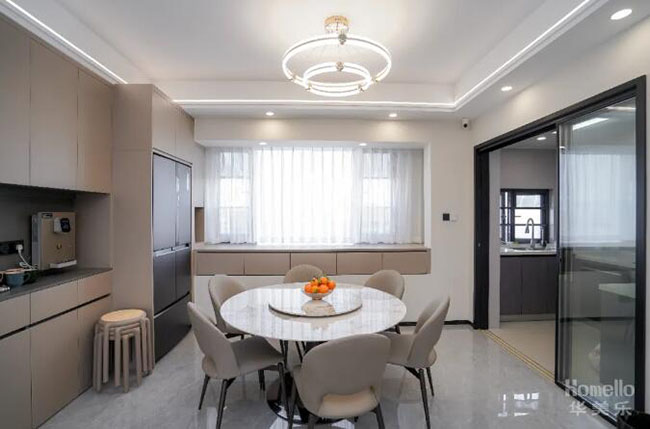 118㎡三居室,淺色調(diào)演繹現(xiàn)代魅力,體驗功能美學(xué)現(xiàn)代三居室